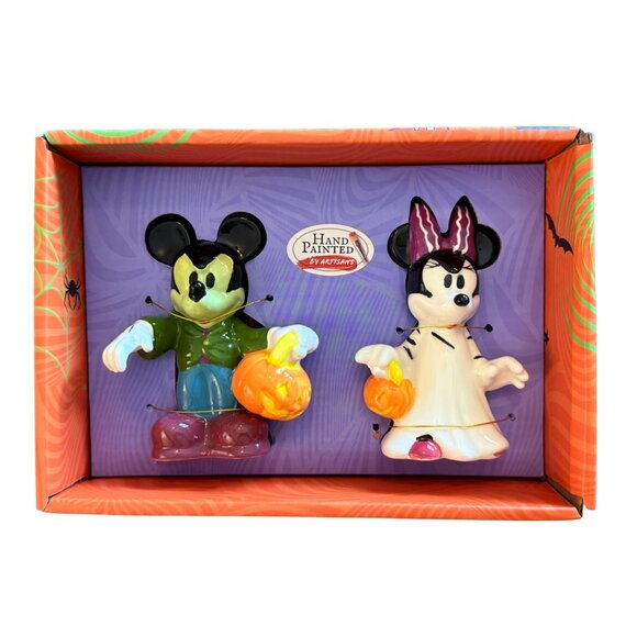 Disney Mickey & Minnie Mouse Frankenstein Halloween Salt & Pepper Shaker Set - Picture 1 of 7